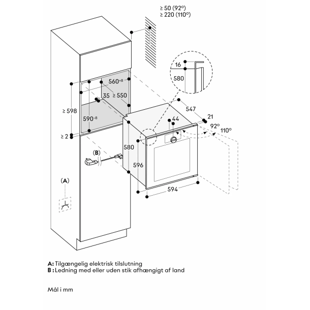 Gaggenau GO250100 Ovn Minimalistic series Hjrehngslet - onyx, bredde 60 cm