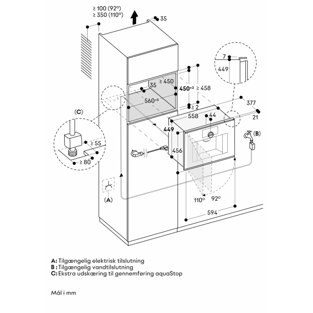 Gaggenau GC251100 serie Minimalistic fuldautomatisk Espressomaskine 60 x 45 cm Gaggenau Onyx 