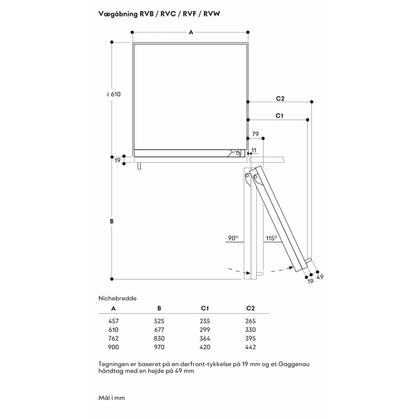 Gaggenau RVC477190 Vario k�leskab serie 400 Fuldt integrerbart 76,2 cm