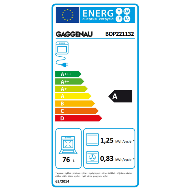 Gaggenau BOP221132 Ovn serie 200 Venstrehngslet - Silver