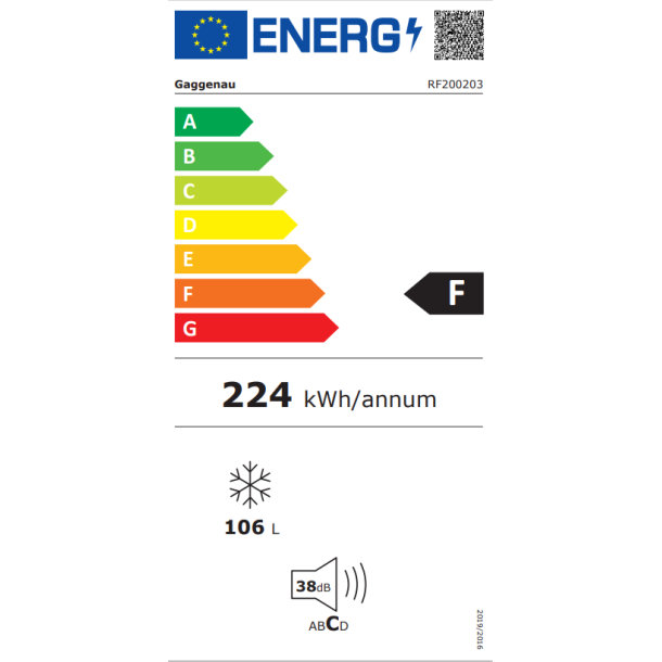 Gaggenau RF200203 Fryseskab serie 200 Fuldintegreret, til indbygning  